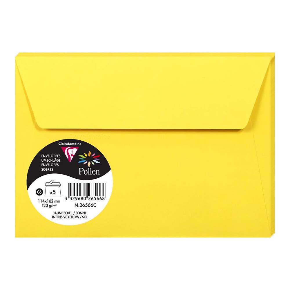POLLEN Envelopes 120g 162x114mm Intensive Yellow 5s