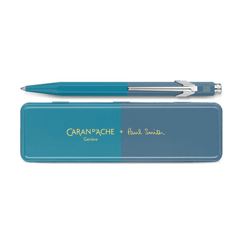 CARAN D'ACHE 849 Ball Pen x Paul Smith Limited Edition Cyan/Steel Default Title
