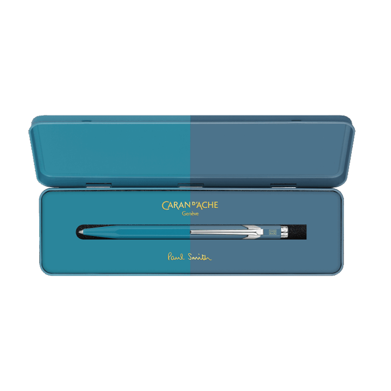 CARAN D'ACHE 849 Ball Pen x Paul Smith Limited Edition Cyan/Steel Default Title
