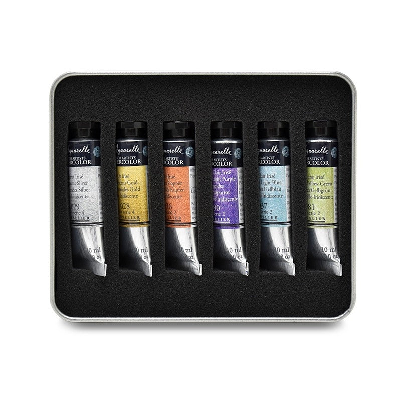 SENNELIER L'Aquarelle Iridescent Watercolour 6x10ml Pastel & Metallic