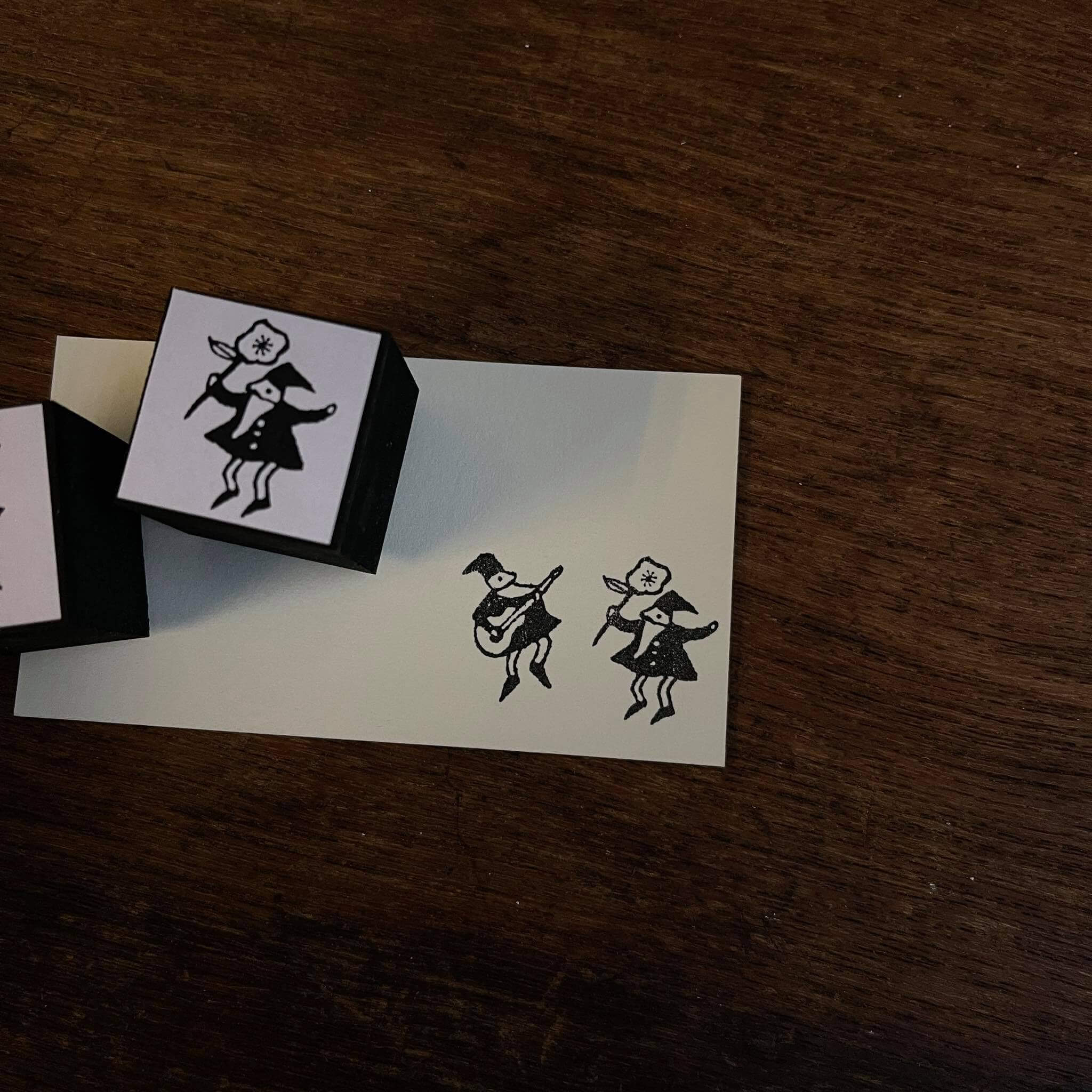 KOCKA Rubber Stamp Gnome Playing Guitar