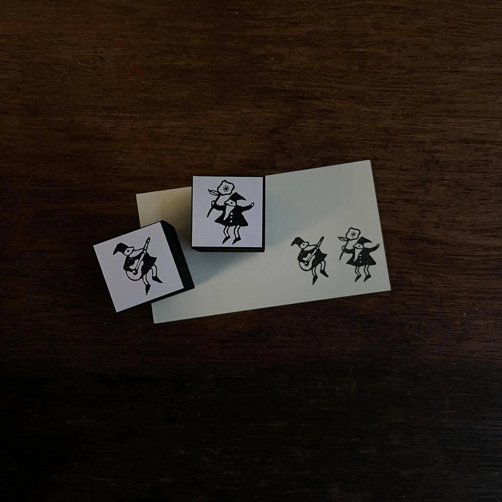 KOCKA Rubber Stamp Gnome Playing Guitar