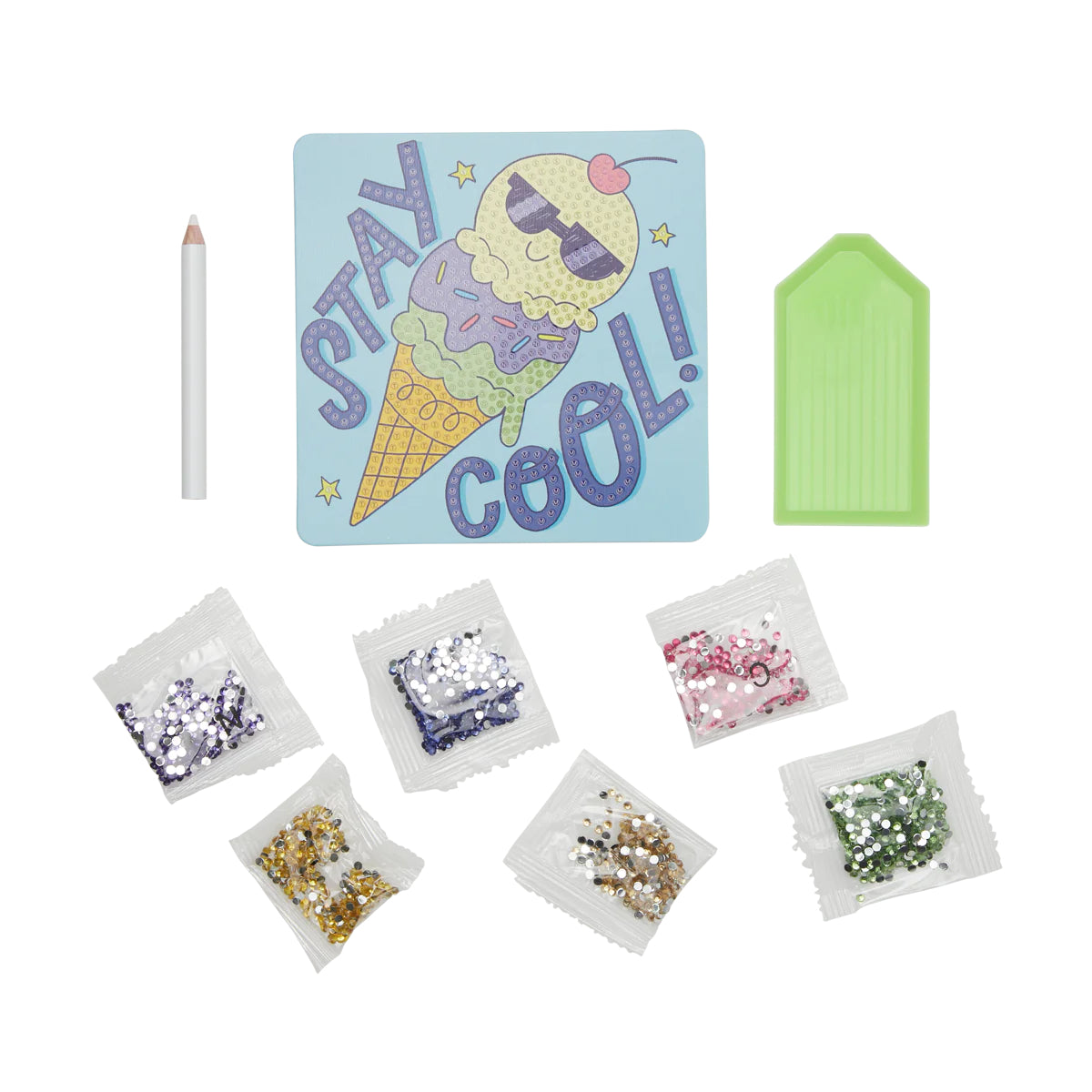 OOLY Razzle Dazzle DIY Mini Gem Art Kit-Cool Cream 1242270