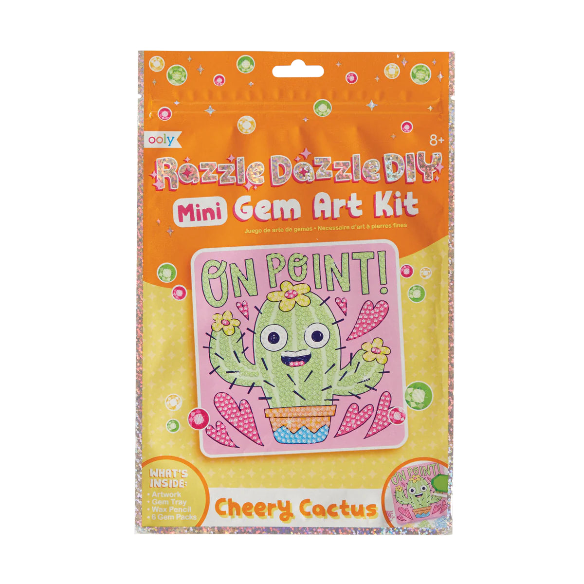 OOLY Razzle Dazzle DIY Mini Gem Art Kit-Cheery Cactus 1242269