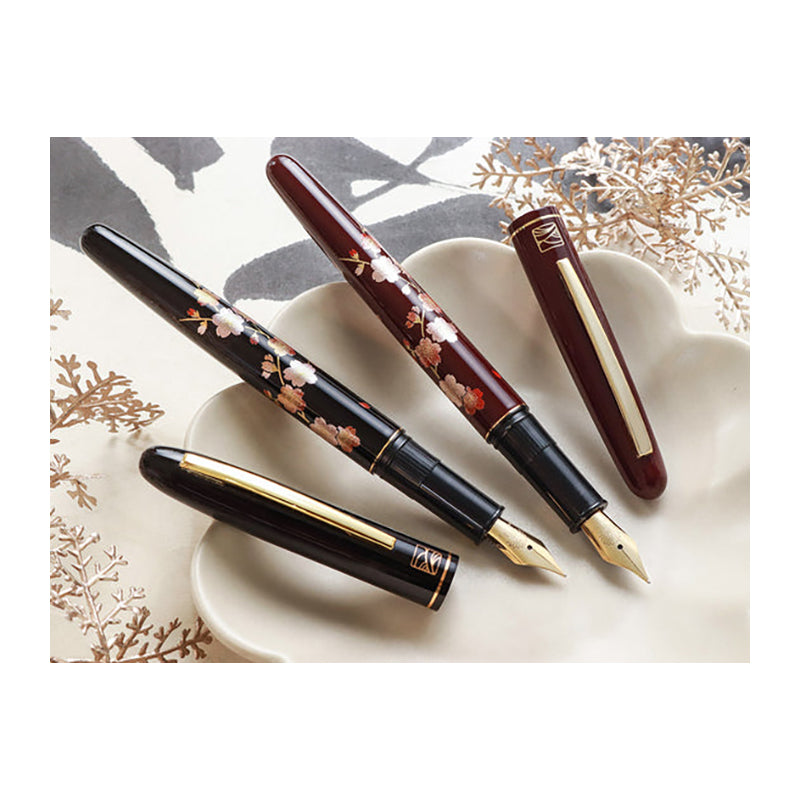 WANCHER x Kuretake Maki-e Edazakura (Red) Fountain Pen-Medium