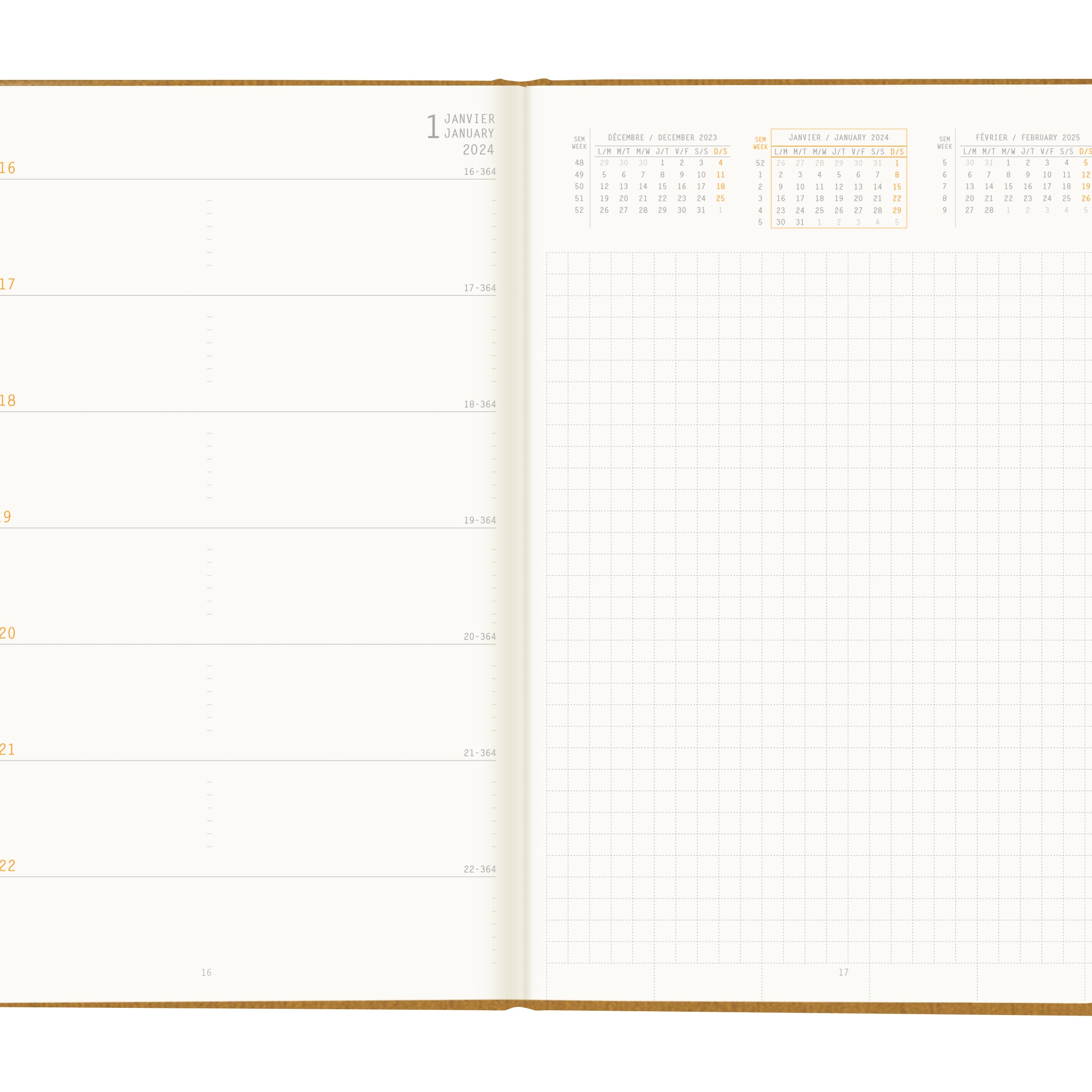 RHODIA 2024 Webplanner A5 Weekly Horizontal Gold Default Title