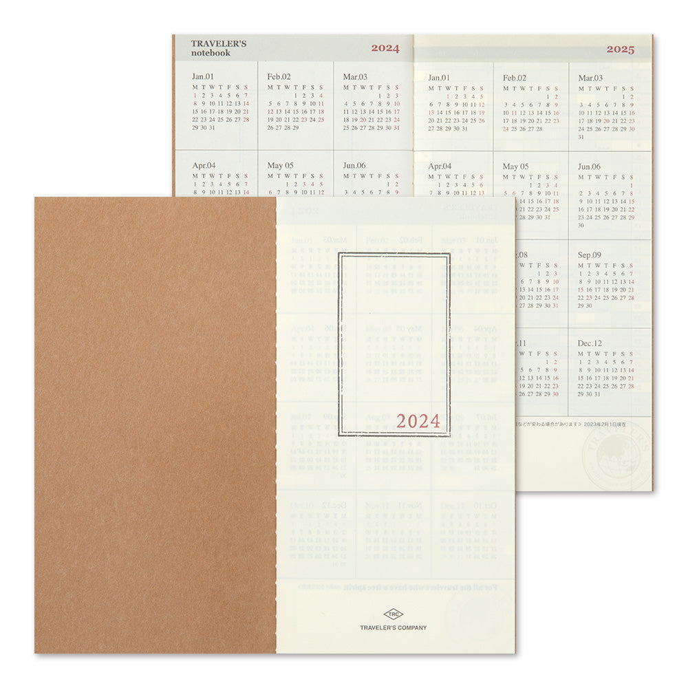 TRAVELERS NOTEBOOK 2024 Regular Size Monthly Refil