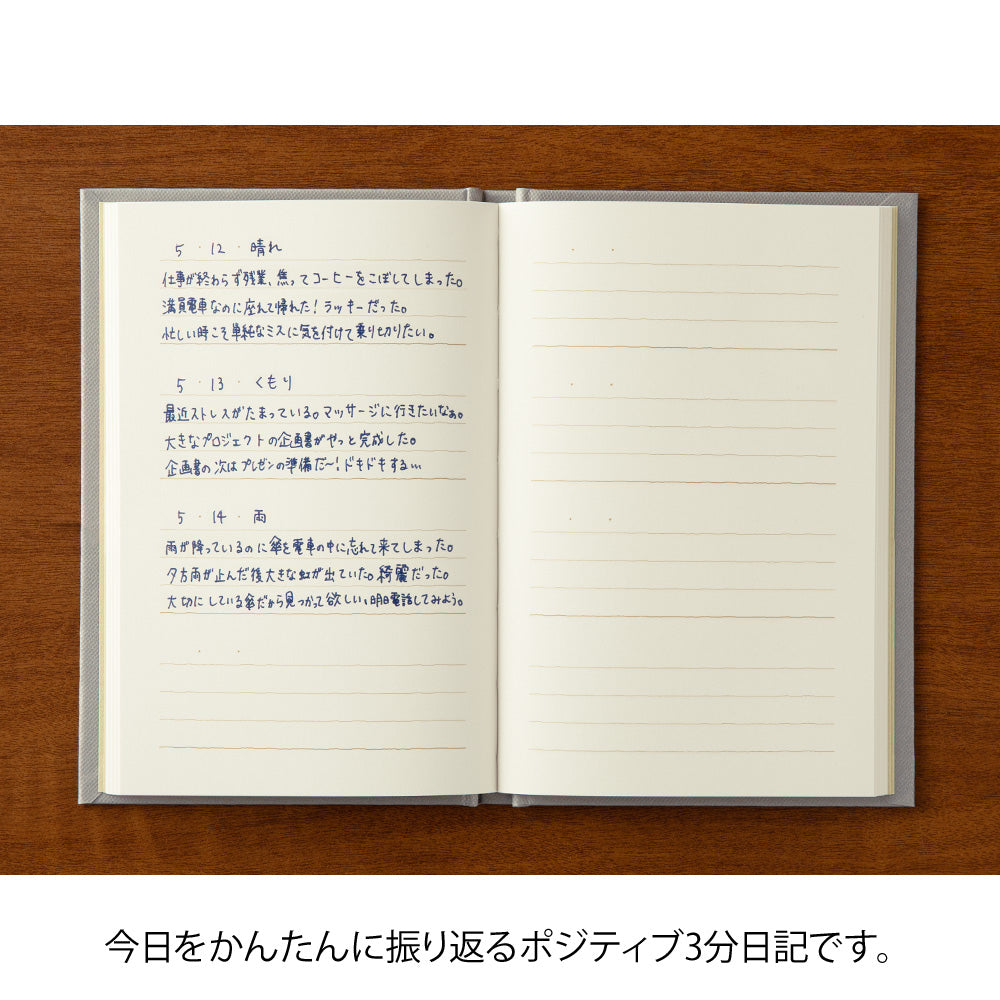 MIDORI 3 Minute Diary Gray