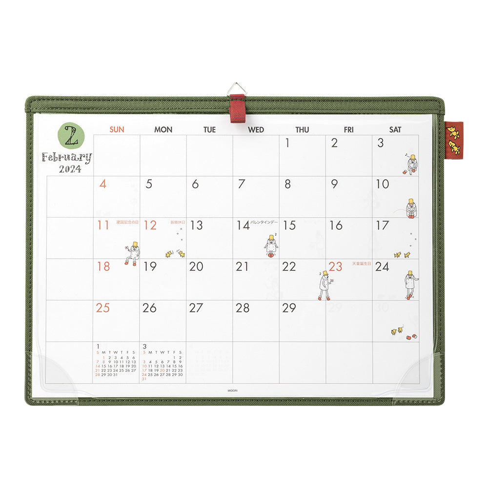 MIDORI 2024 Desk Calendar A4 Ojisan