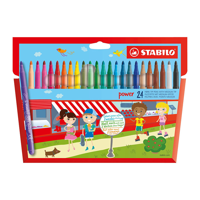 STABILO Power Max Felt Tip Pen Wallet of 24
