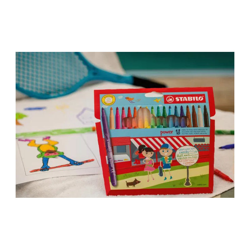 STABILO Power Max Felt Tip Pen Wallet of 24