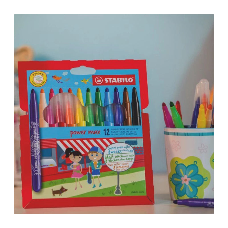 STABILO Power Max Felt Tip Pen Wallet of 24