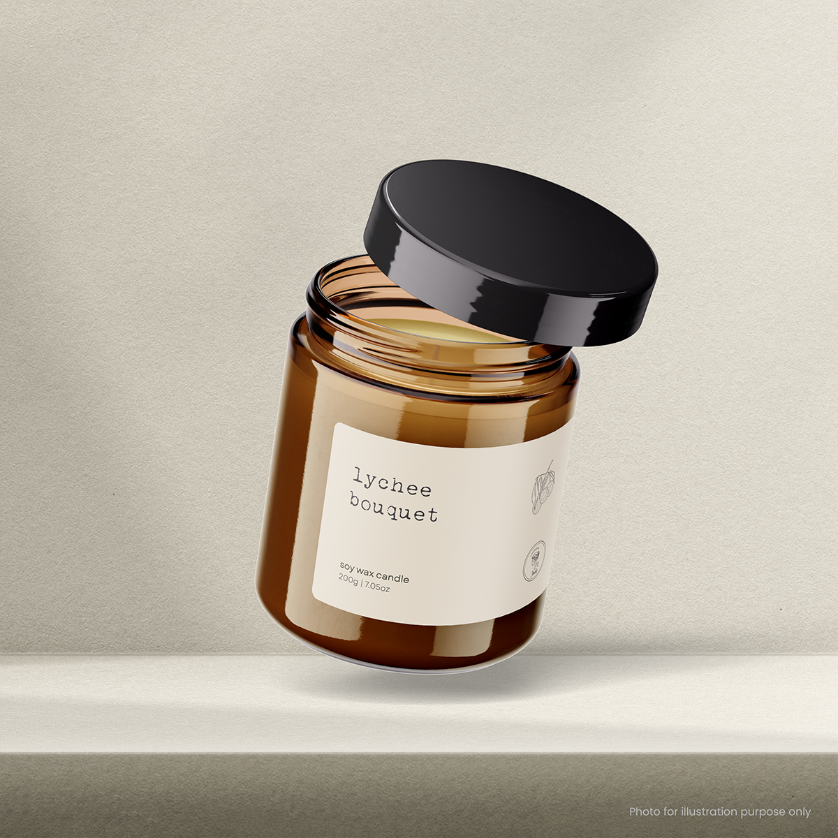 MADE BY JADE Curated Soy Wax Candle 200g Lychee Bouquet