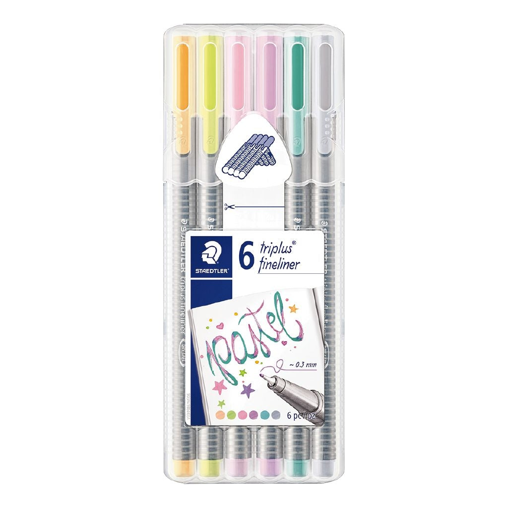 STAEDTLER triplus fineliner Set of 6 in Staedtler Box Pastel