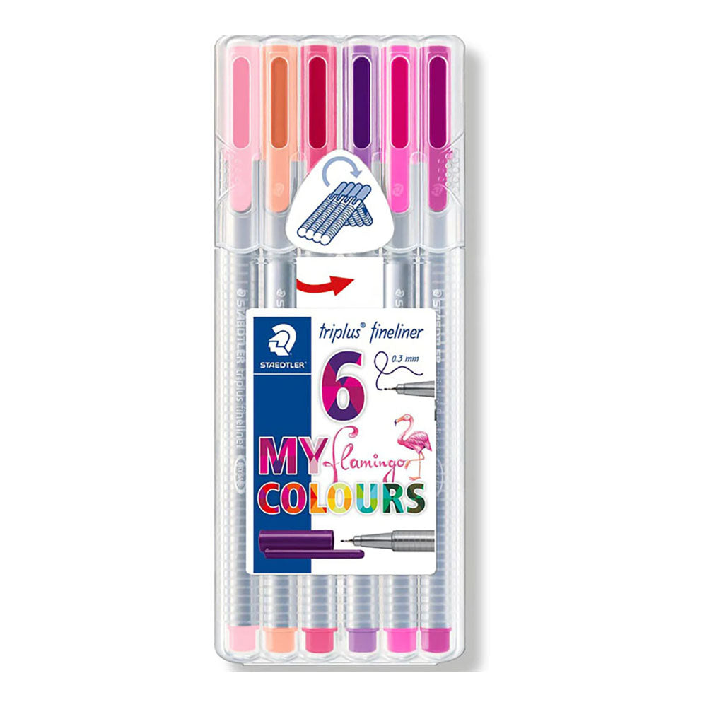 STAEDTLER triplus fineliner Set of 6 in Staedtler Box Flamingo