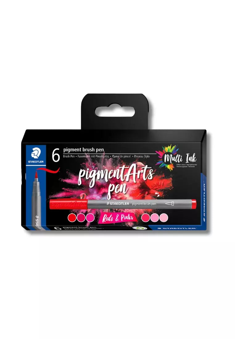 STAEDTLER Pigment Brush Pen Set of 6 Reds & Pinks