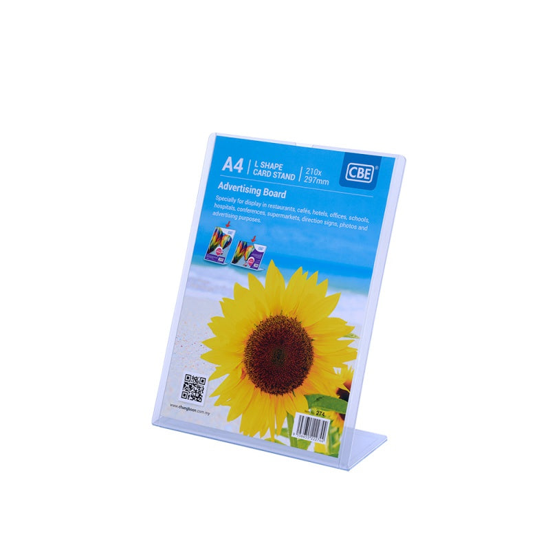 CBE Card Stand 274 L-Shape A4 Vertical