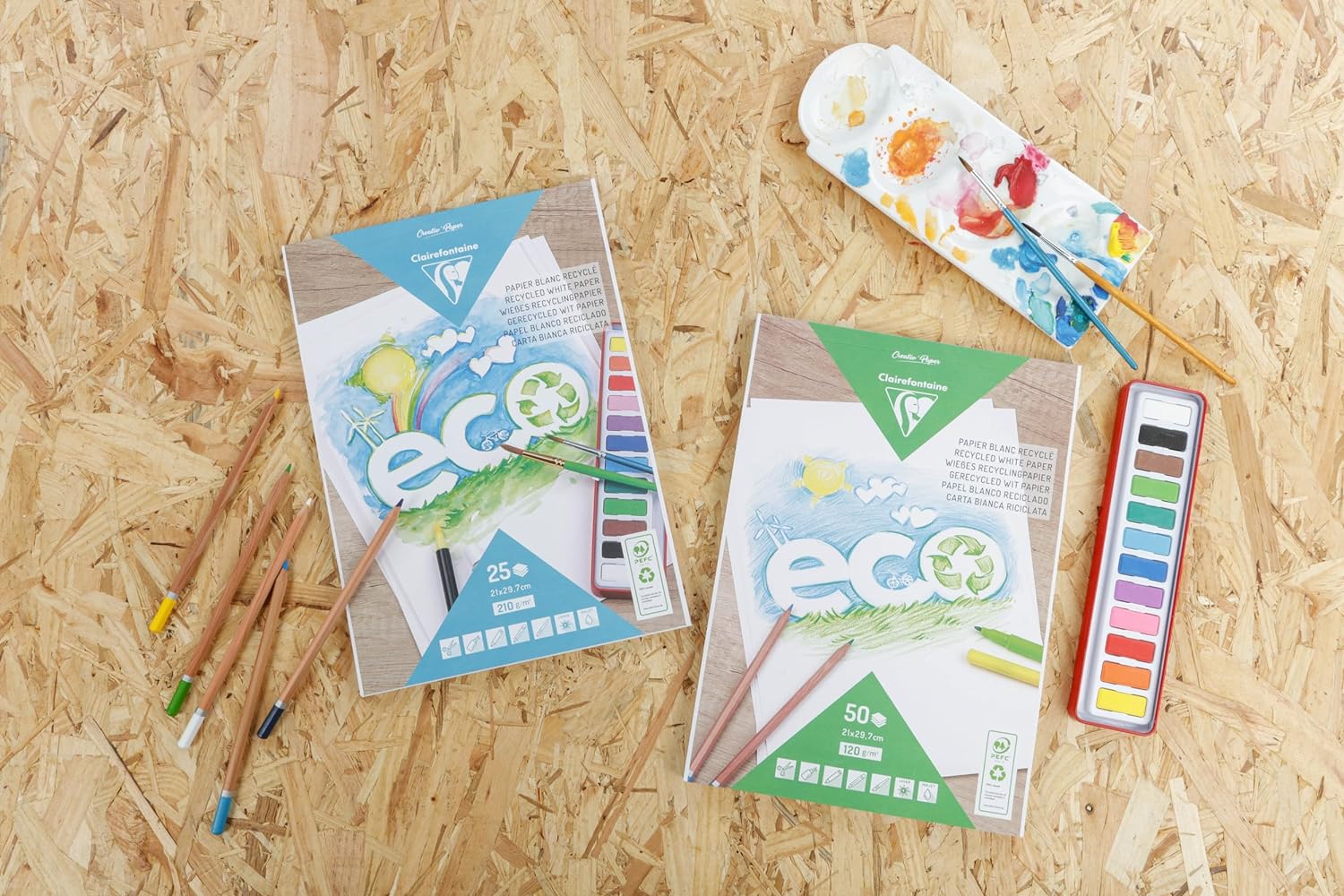 CLAIREFONTAINE Recycled Paper Pad 210g A4 25s