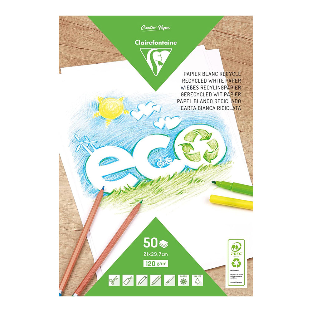 CLAIREFONTAINE Recycled Paper Pad 120g A4 50s