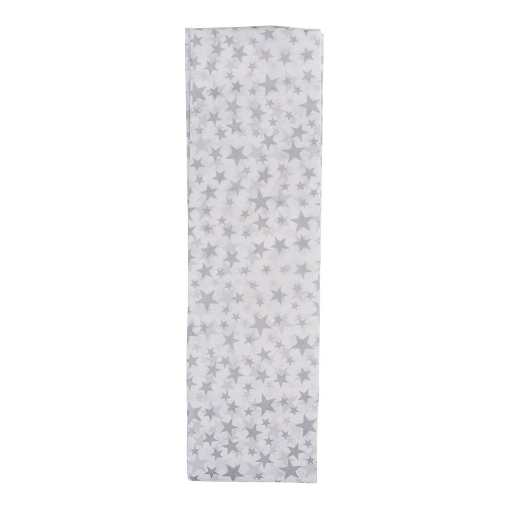 CLAIREFONTAINE Printed Tissue Paper 0.5x0.75M 4s Silver Stars