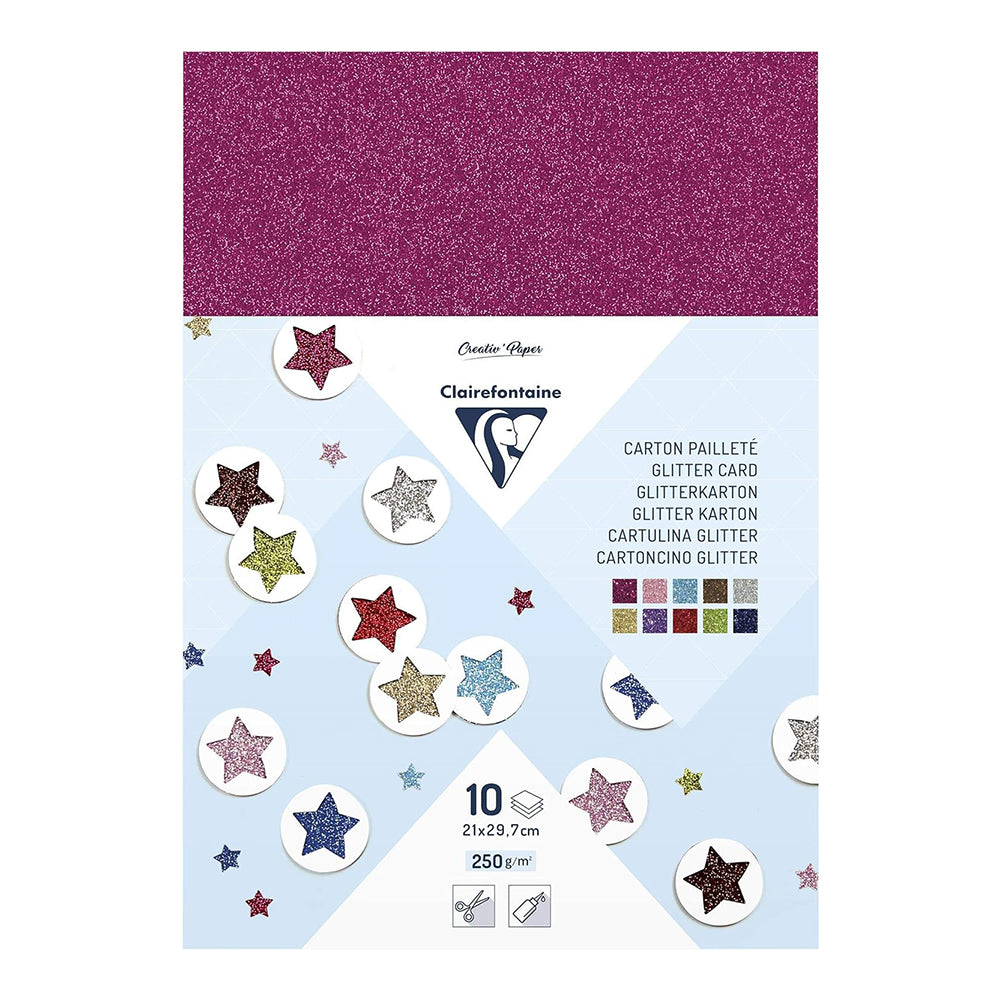 CLAIREFONTAINE Glitter Cardboard 200g A4 10s