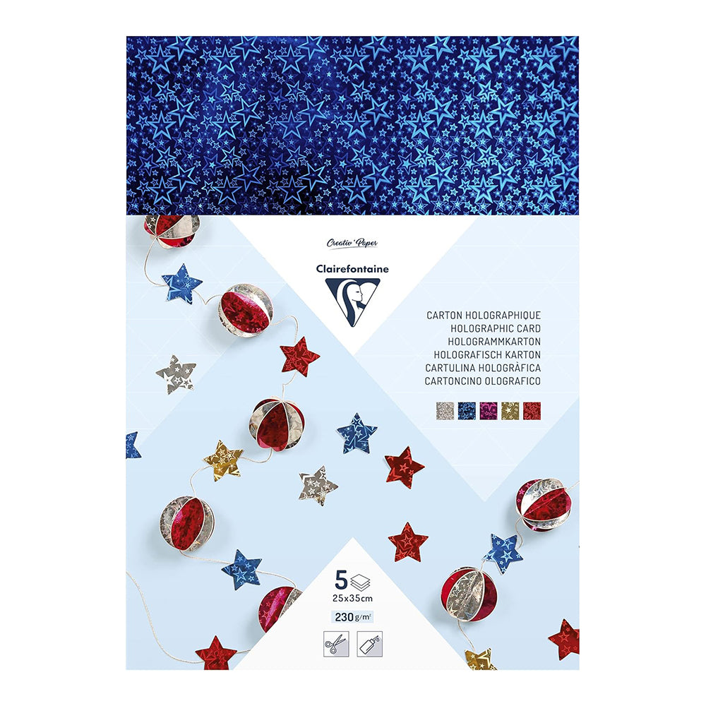 CLAIREFONTAINE Holographic Cardboard 230g 25x35cm 5s