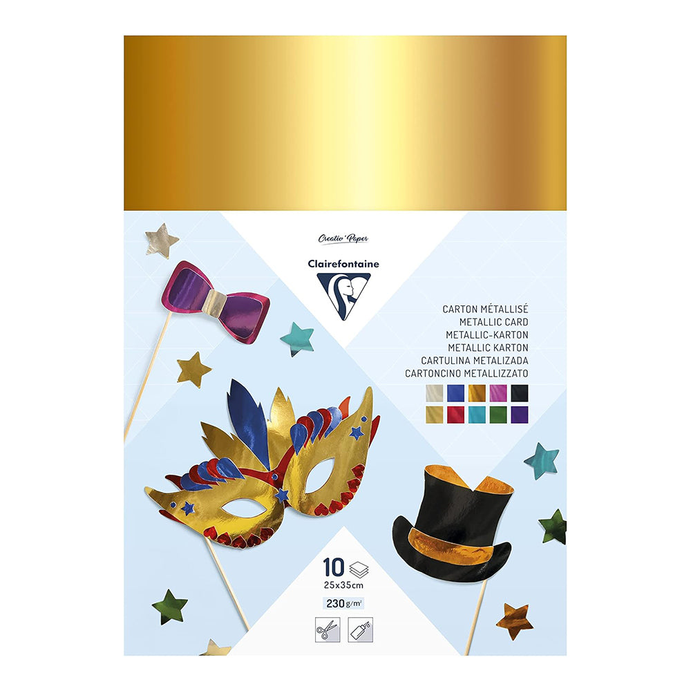 CLAIREFONTAINE Metalized Cardboard 230g 25x35cm 10s
