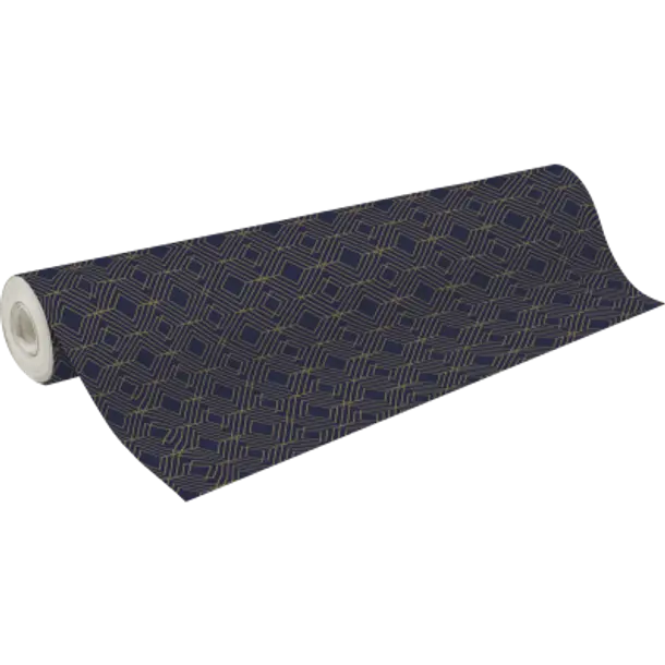 CLAIREFONTAINE Gift Wrap 80g 0.7x50M Geometric Gold & Blue