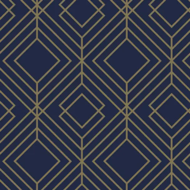 CLAIREFONTAINE Gift Wrap 80g 0.7x50M Geometric Gold & Blue