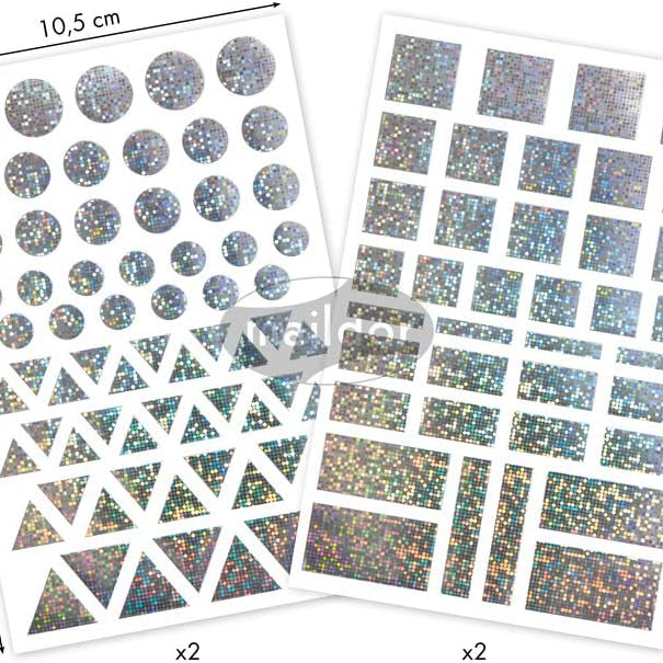 MAILDOR Geo Stickers Initial Holographic Geometric 4s
