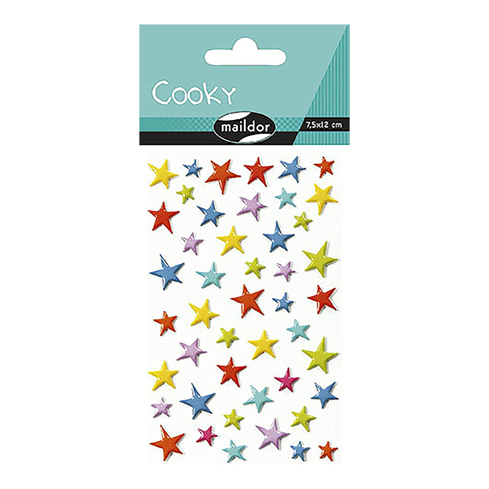 MAILDOR 3D Stickers Cooky Coloured Stars 1s