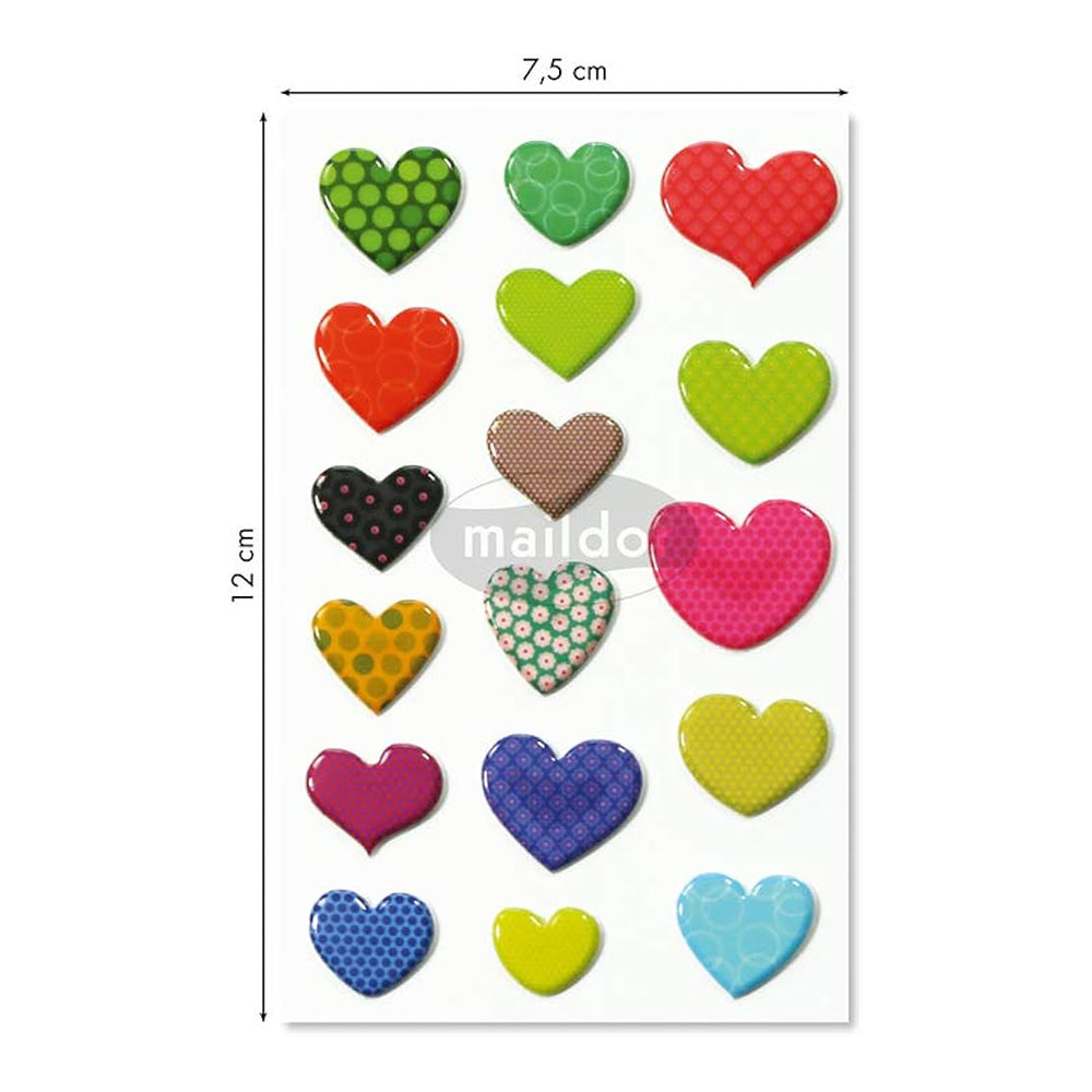 MAILDOR 3D Stickers Cooky Hearts With Patterns 1s