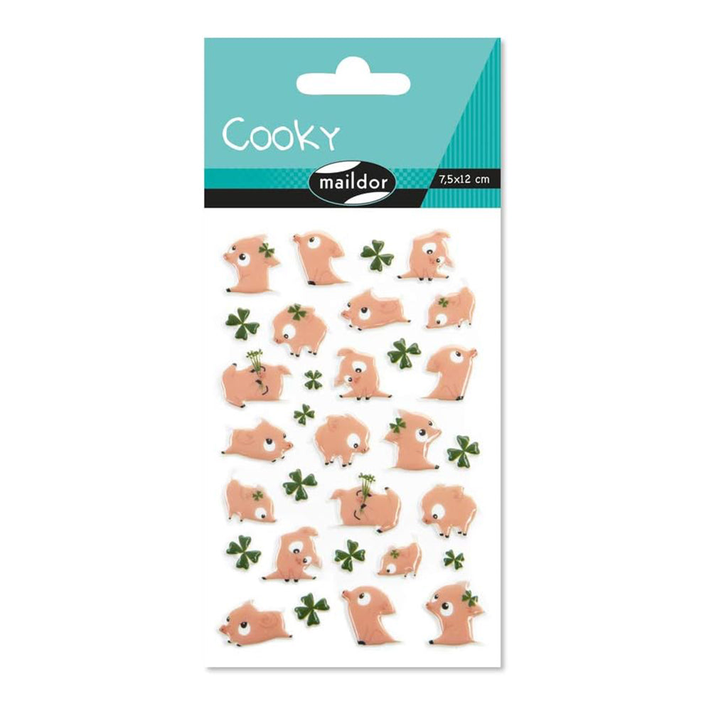 MAILDOR 3D Stickers Cooky Lucky Pigs 1s