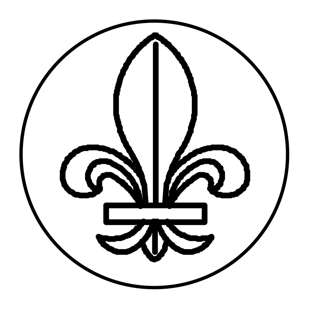 JACQUES HERBIN Brass Seal Round with Wooden Handle 24mm Lily