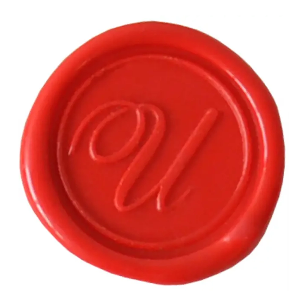 JACQUES HERBIN Brass Engraved Seal Round 24mm English Letter-U