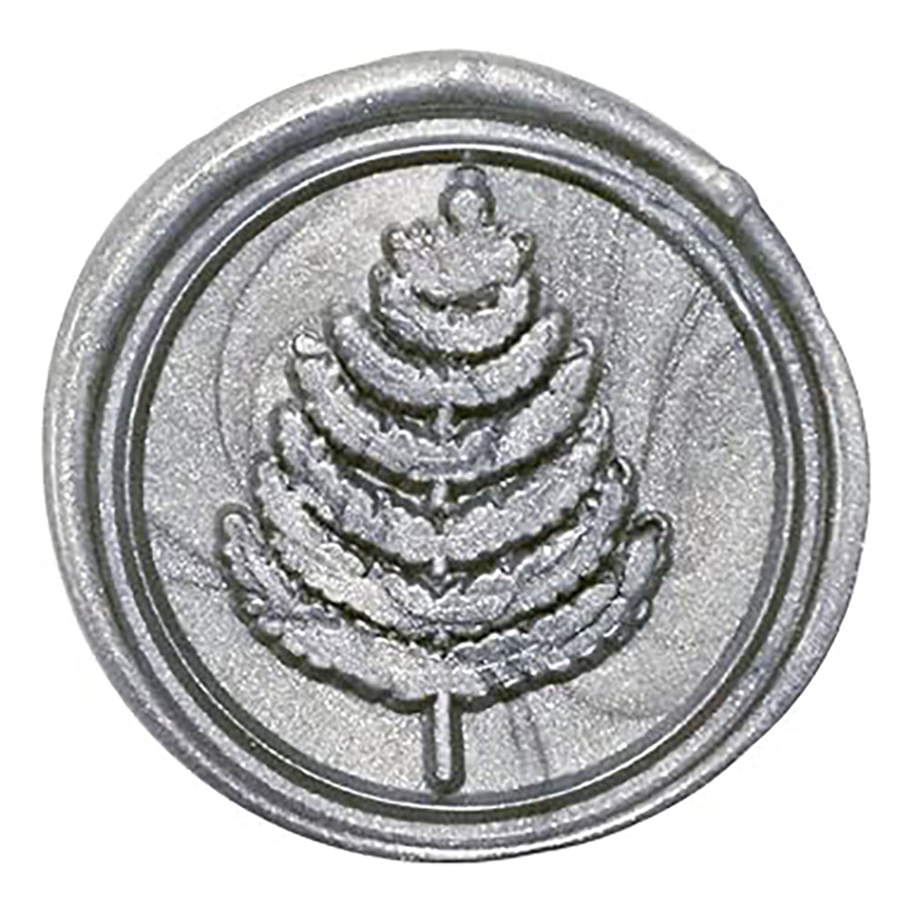 JACQUES HERBIN Brass Engraved Seal Round 24mm Fern