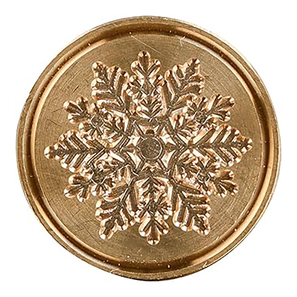 JACQUES HERBIN Brass Engraved Seal Round 24mm Snowflake
