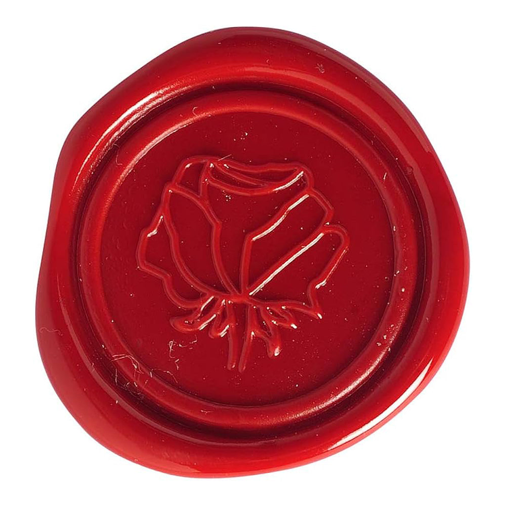 JACQUES HERBIN Brass Engraved Seal Round 24mm Rose