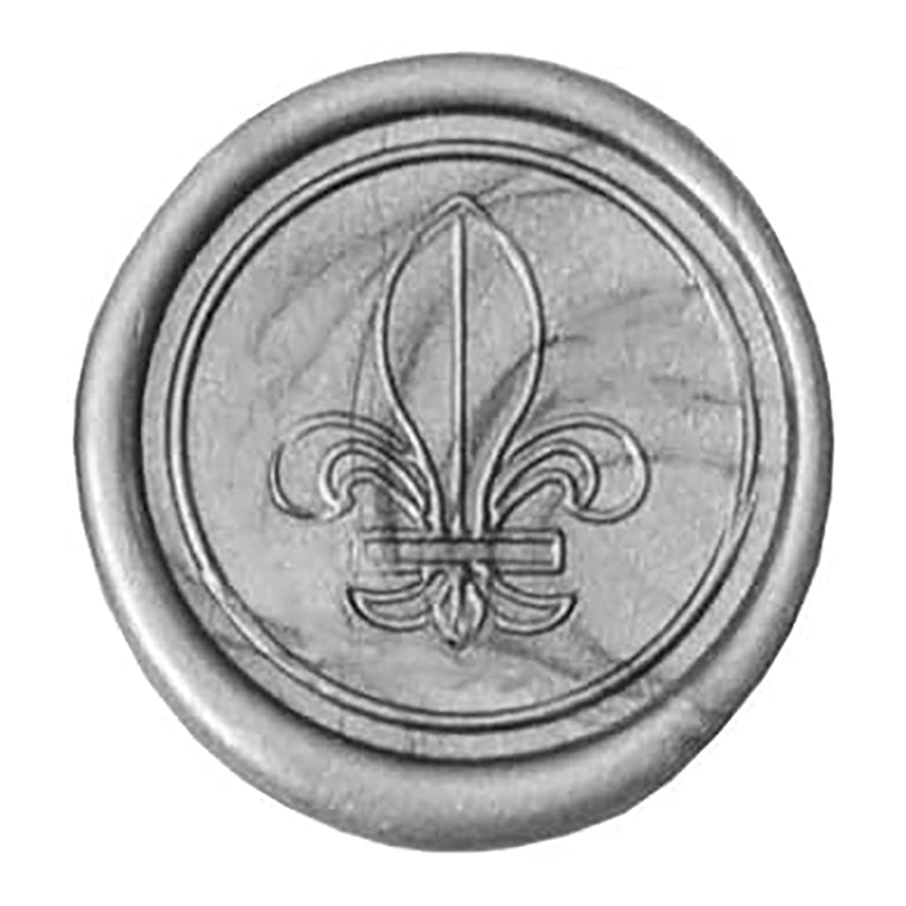 JACQUES HERBIN Brass Engraved Seal Round 24mm Lily