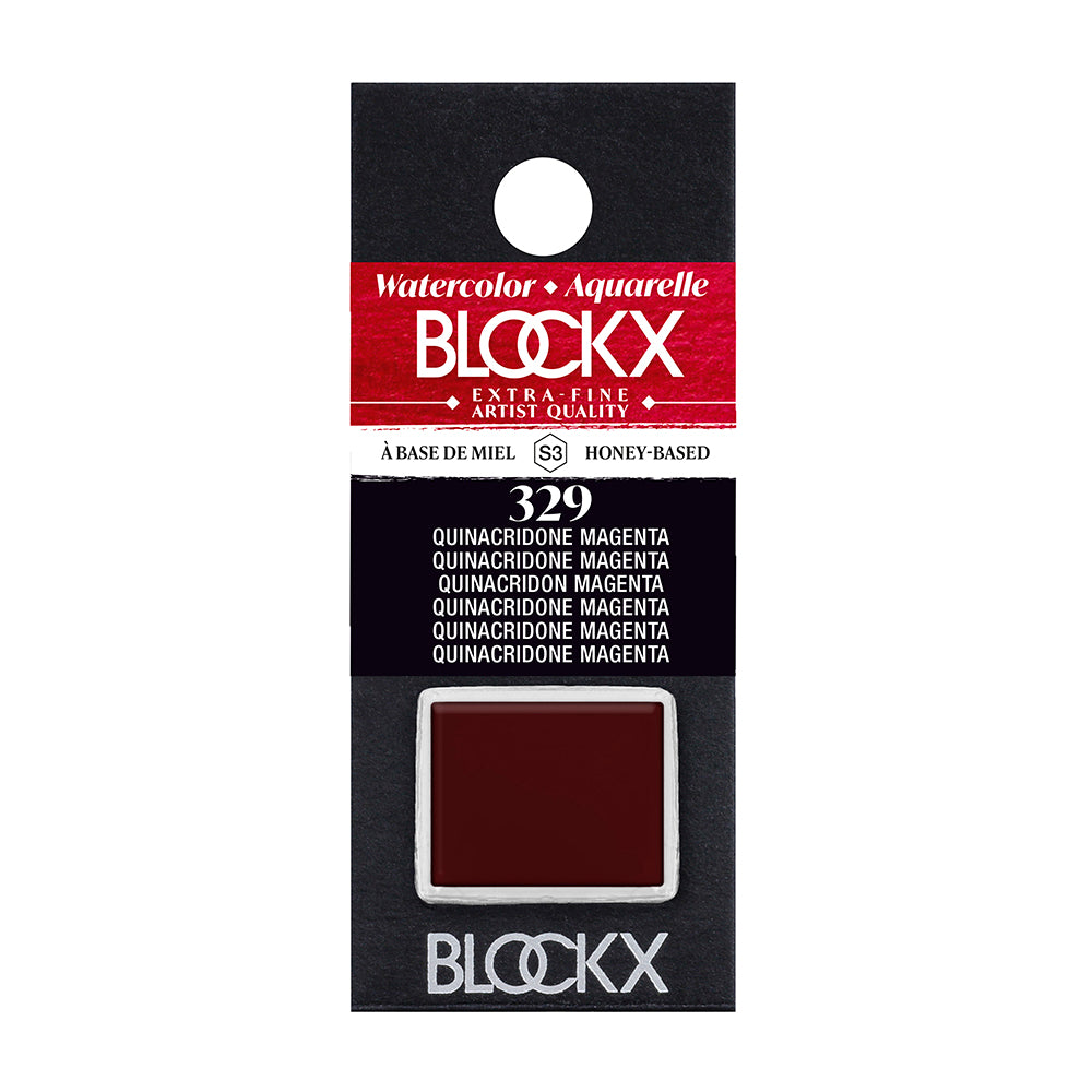 BLOCKX Artists' Watercolour Half Pan 1.5ml Quinacridone Magenta