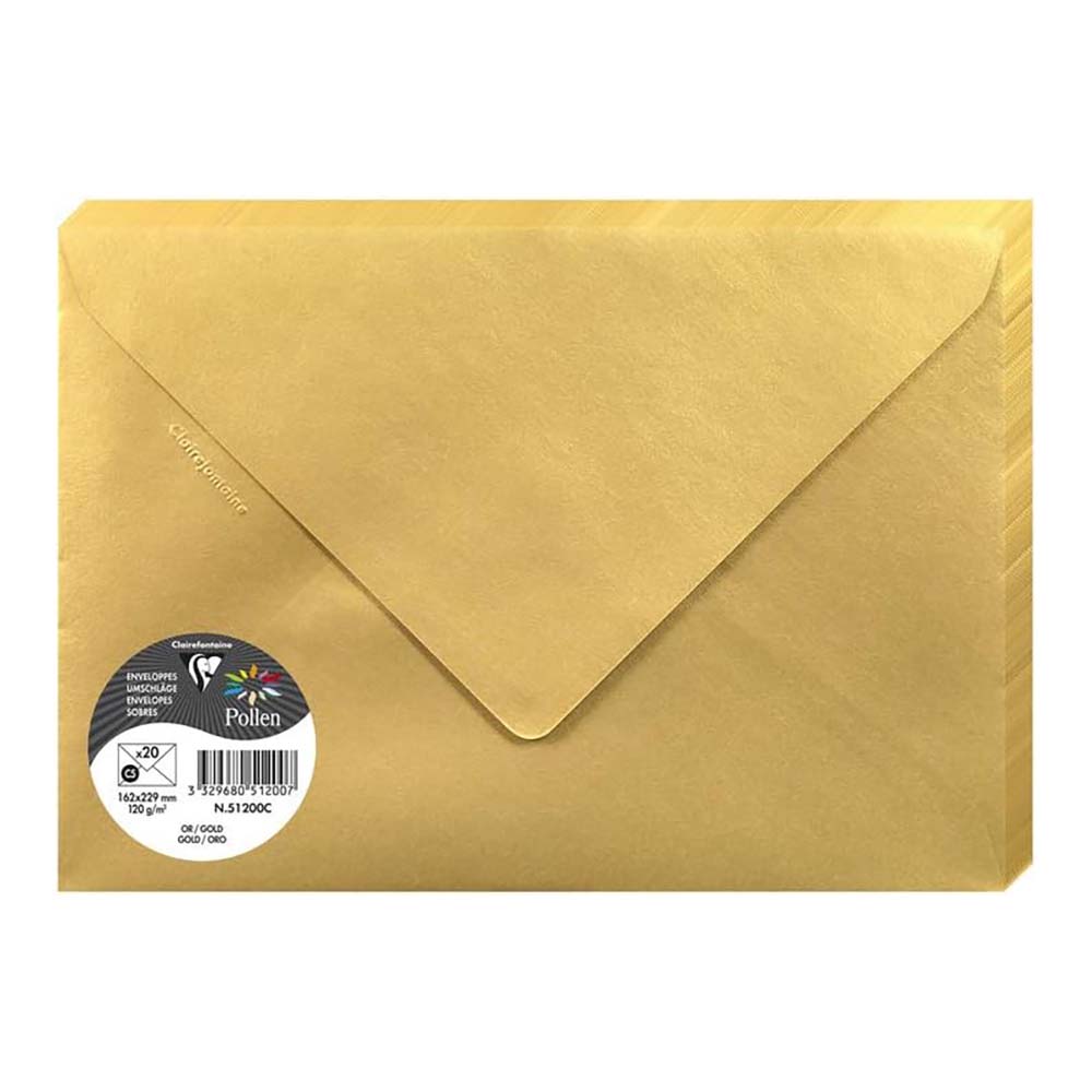 POLLEN Iridescent Envelopes 120g 162x229mm Gold 20s