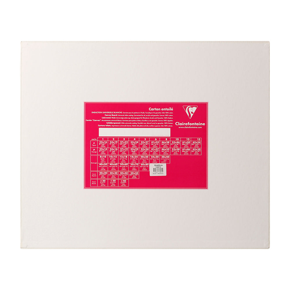 CLAIREFONTAINE Canvas Board White 4mm 50x60cm