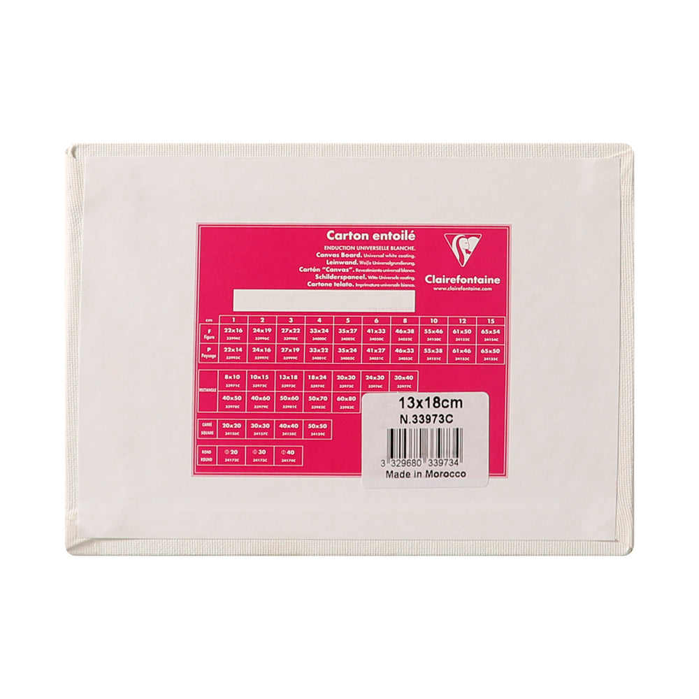 CLAIREFONTAINE Canvas Board White 3mm 13x18cm