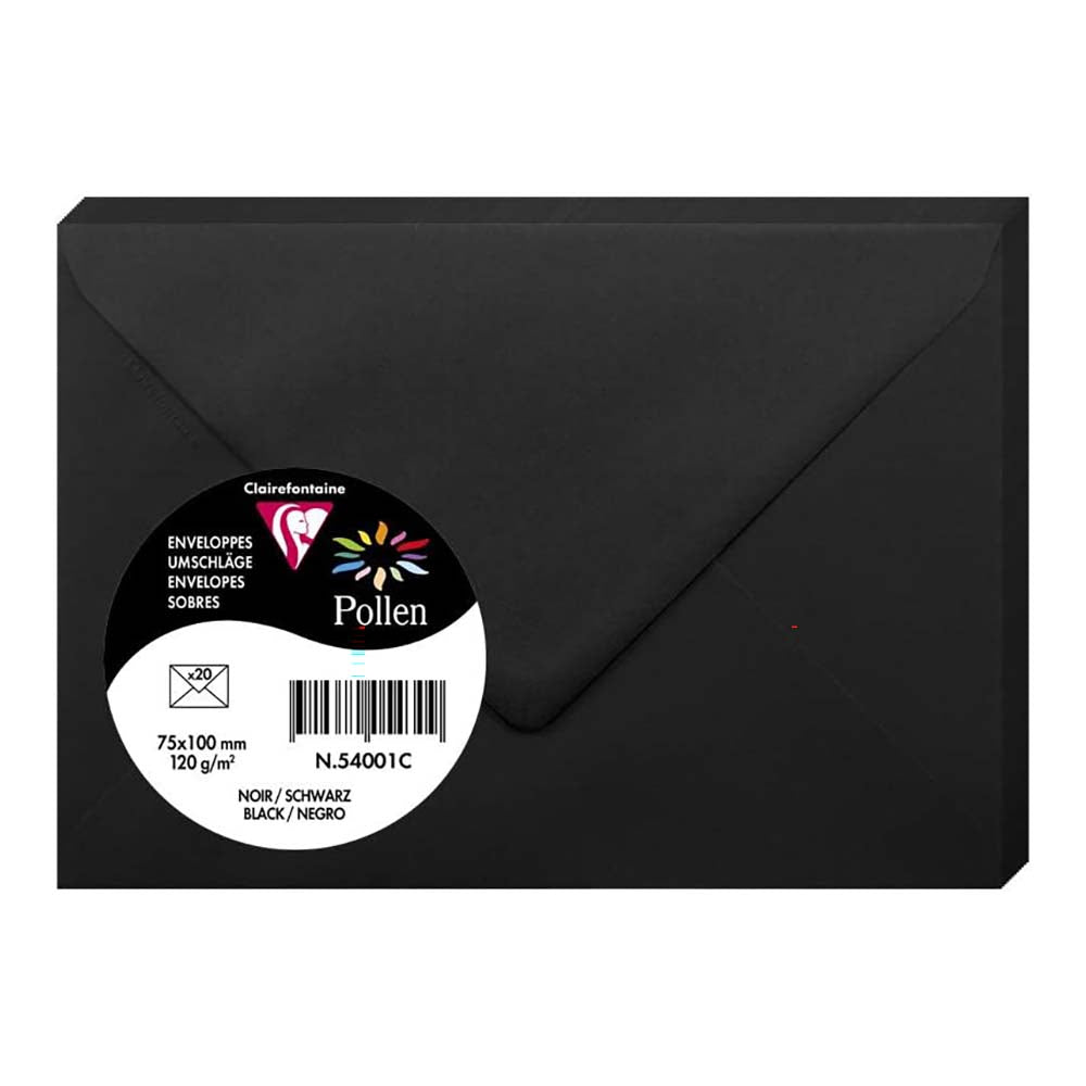 POLLEN Envelopes 120g 75x100mm Black