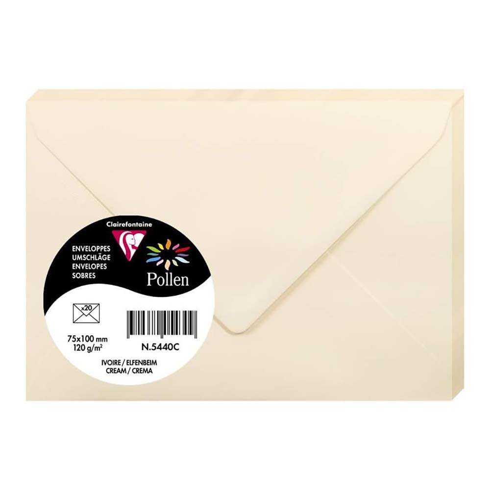 POLLEN Envelopes 120g 75x100mm Cream