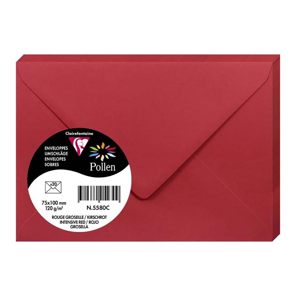 POLLEN Envelopes 120g 75x100mm Intensive Red