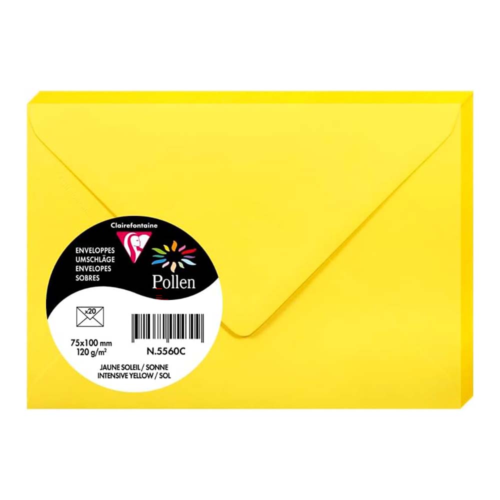 POLLEN Envelopes 120g 75x100mm Intensive Yellow
