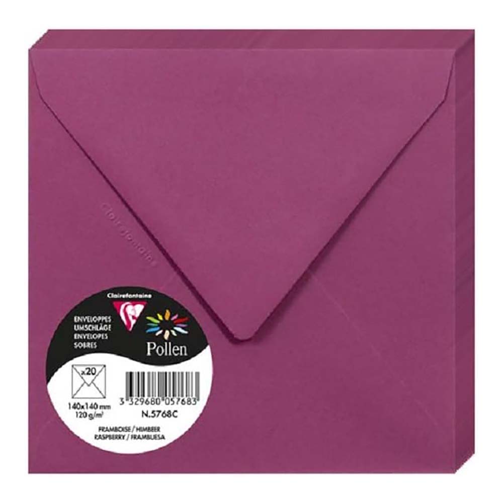 POLLEN Envelopes 120g 140x140mm Raspberry