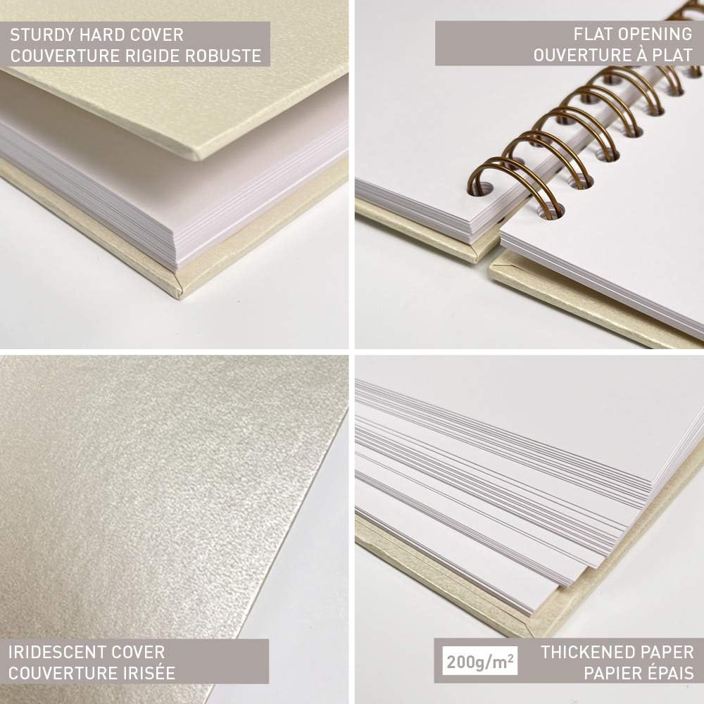 CLAIREFONTAINE Hardcover Album 200g 27x20cm Iridescent Cream