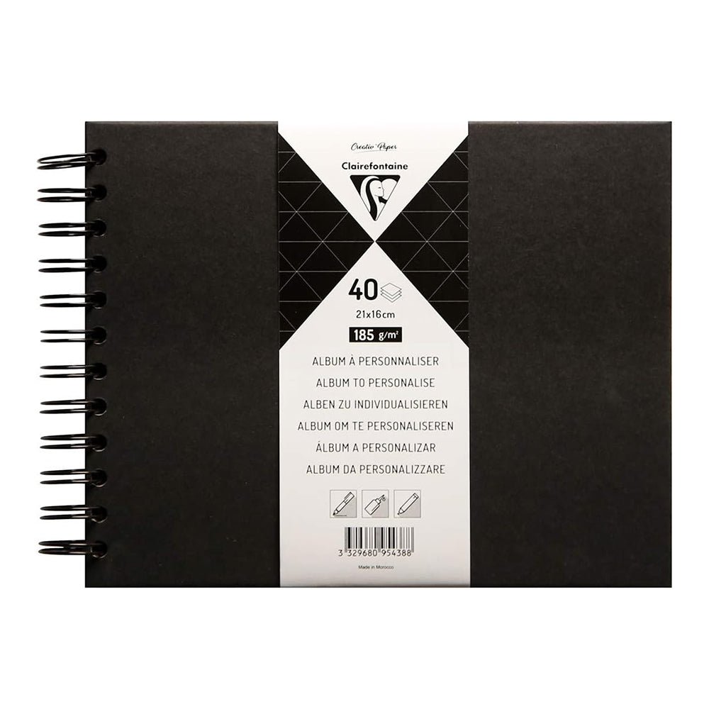 CLAIREFONTAINE Hardcover Album 185g 21x16cm Black